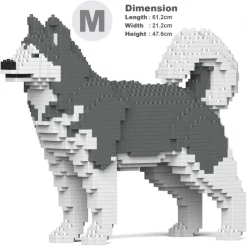 Jekca - Alaskan Malamute 01-M03 - Big - Lego - Sculpture - Construction - 4D - Brick Animals - Toys - Avvenice
