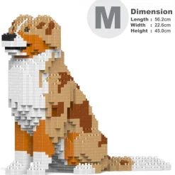 Jekca - Australian Shepherd 01-M02 - Big - Lego - Sculpture - Construction - 4D - Brick Animals - Toys - Avvenice
