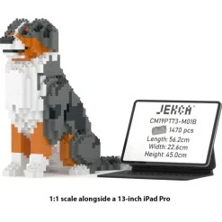 Jekca - Australian Shepherd 01-M01B - Big - Lego - Sculpture - Construction - 4D - Brick Animals - Toys - Avvenice