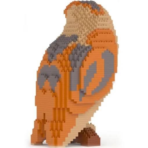 Jekca - Barn Owl 01 - Lego - Sculpture - Construction - 4D - Brick Animals - Toys - Avvenice
