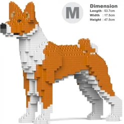 Jekca - Basenji 01-M01 - Big - Lego - Sculpture - Construction - 4D - Brick Animals - Toys - Avvenice