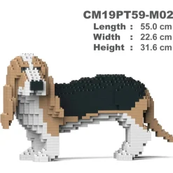 Jekca - Basset Hound 01-M02 - Big - Lego - Sculpture - Construction - 4D - Brick Animals - Toys - Avvenice