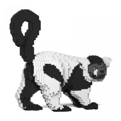 Jekca - Black and White Lemur 01S - Lego - Sculpture - Construction - 4D - Brick Animals - Toys - Avvenice