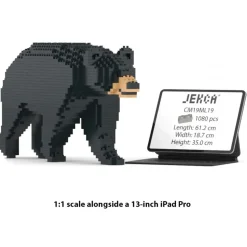 Jekca - Black Bear 01 - Big - Lego - Sculpture - Construction - 4D - Brick Animals - Toys - Avvenice