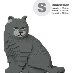 Jekca - British Shorthair Cat 01S-M01 - Lego - Sculpture - Construction - 4D - Brick Animals - Toys - Avvenice