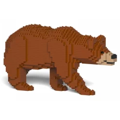 Jekca - Brown Bear 01S - Lego - Sculpture - Construction - 4D - Brick Animals - Toys - Avvenice