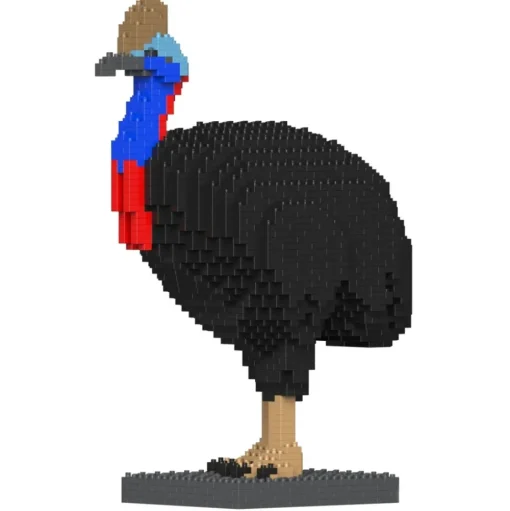 Jekca - Cassowary 01 - Big - Lego - Sculpture - Construction - 4D - Brick Animals - Toys - Avvenice