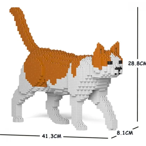 Jekca - Cat 11S-M03 - Lego - Sculpture - Construction - 4D - Brick Animals - Toys - Avvenice
