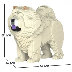 Jekca - Chow Chow 02S-M04 - Lego - Sculpture - Construction - 4D - Brick Animals - Toys - Avvenice