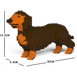 Jekca - Dachshund 01S-M02 - Lego - Sculpture - Construction - 4D - Brick Animals - Toys - Avvenice