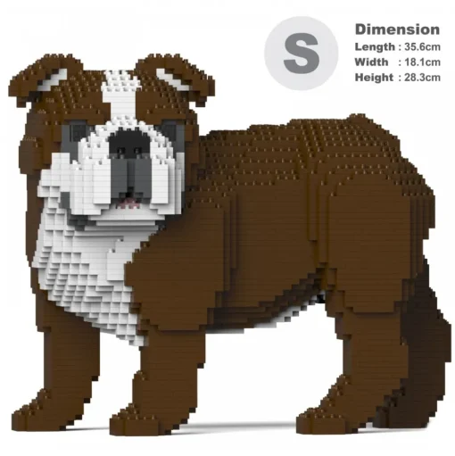 Jekca - English Bulldog 4-in-1 Pack 01S-M01 - Lego - Sculpture - Construction - 4D - Brick Animals - Toys - Avvenice