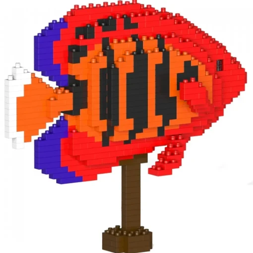 Jekca - Flame Angelfish 01 - Big - Lego - Sculpture - Construction - 4D - Brick Animals - Toys - Avvenice