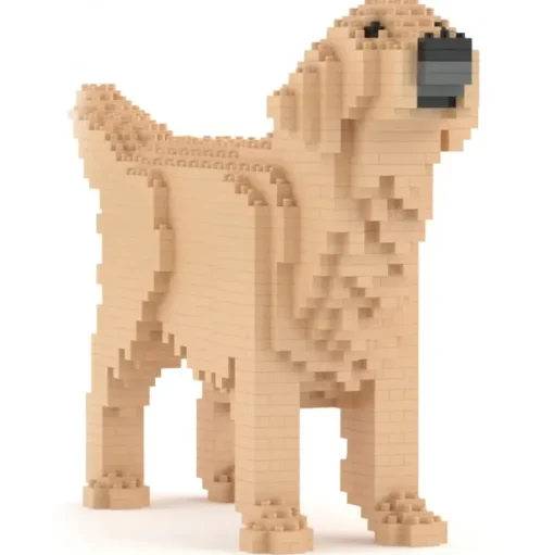 Jekca - Golden Retriever 02-M03 - Big - Lego - Sculpture - Construction - 4D - Brick Animals - Toys - Avvenice