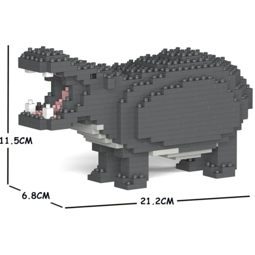 Jekca - Hippo 01S - Lego - Sculpture - Construction - 4D - Brick Animals - Toys - Avvenice