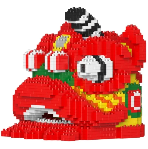 Jekca - Lion Dance Head 01 - Big - Lego - Sculpture - Construction - 4D - Brick Animals - Toys - Avvenice