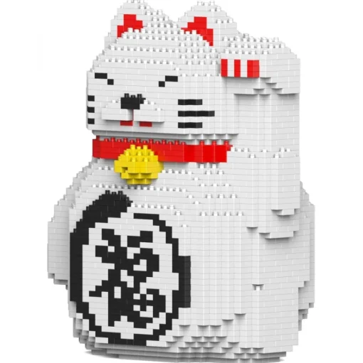 Jekca - Maneki Neko 02-M01 - Lego - Sculpture - Construction - 4D - Brick Animals - Toys - Avvenice