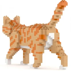Jekca - Orange Tabby Cat Mini 01 - Big - Lego - Sculpture - Construction - 4D - Brick Animals - Toys - Avvenice