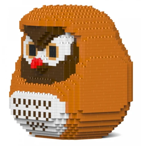 Jekca - Owl Daruma Doll 01S - Lego - Sculpture - Construction - 4D - Brick Animals - Toys - Avvenice