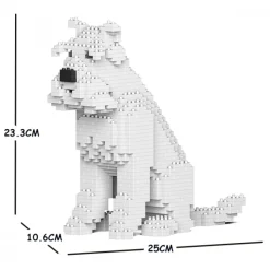 Jekca - Standard Schnauzer 04S-S01 - Lego - Sculpture - Construction - 4D - Brick Animals - Toys - Avvenice