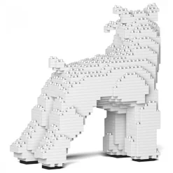 Jekca - Standard Schnauzer 02-S01 - Big - Lego - Sculpture - Construction - 4D - Brick Animals - Toys - Avvenice