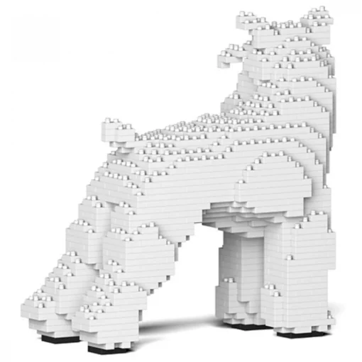 Jekca - Standard Schnauzer 02-S01 - Big - Lego - Sculpture - Construction - 4D - Brick Animals - Toys - Avvenice