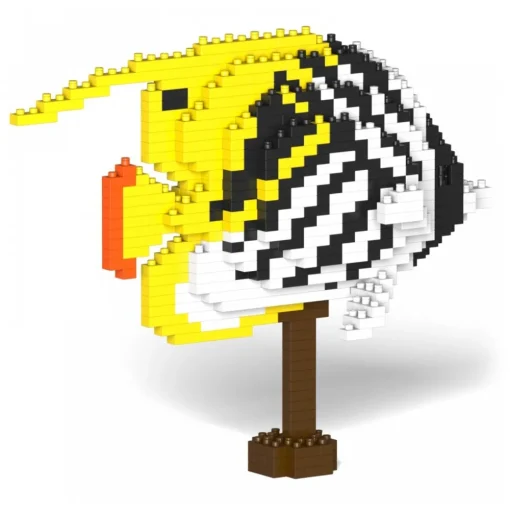 Jekca - Threadfin Butterflyfish 01S - Lego - Sculpture - Construction - 4D - Brick Animals - Toys - Avvenice