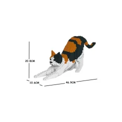 Jekca - Tuxedo - Cat - 03S - Lego - Sculpture - Construction - 4D - Brick Animals - Toys - Avvenice