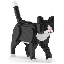 Jekca - Tuxedo Cat 02SB (Version 2024) - Lego - Sculpture - Construction - 4D - Brick Animals - Toys - Avvenice
