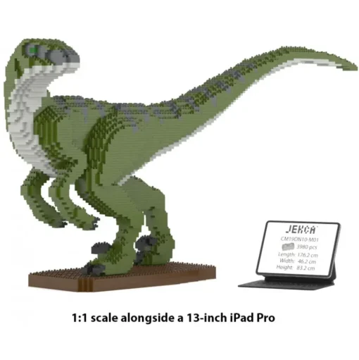 Jekca - Velociraptor 01-M01 - Big - Lego - Sculpture - Construction - 4D - Brick Animals - Toys - Avvenice