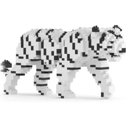 Jekca - White Tiger 01 - Big - Lego - Sculpture - Construction - 4D - Brick Animals - Toys - Avvenice