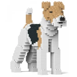 Jekca - Wire Haired Fox Terrier 01S - Lego - Sculpture - Construction - 4D - Brick Animals - Toys - Avvenice