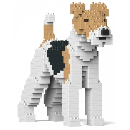 Jekca - Wire Haired Fox Terrier 01S - Lego - Sculpture - Construction - 4D - Brick Animals - Toys - Avvenice
