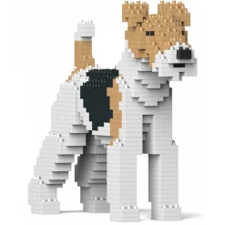 Jekca - Wire Haired Fox Terrier 01 - Big - Lego - Sculpture - Construction - 4D - Brick Animals - Toys - Avvenice