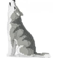 Jekca - Wolf 01 - Lego - Sculpture - Construction - 4D - Brick Animals - Toys - Avvenice