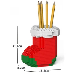 Jekca - Xmas Sock Pencil Cup 01S-M02 - Lego - Sculpture - Construction - 4D - Brick Animals - Toys - Avvenice