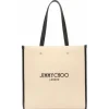 Jimmy Choo - N/S Tote Bag - Beige Black - Jimmy Choo Exclusive Luxury Collection - Avvenice