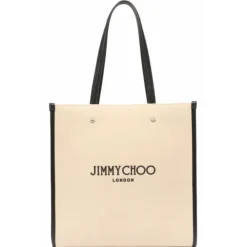 Jimmy Choo - N/S Tote Bag - Beige Black - Jimmy Choo Exclusive Luxury Collection - Avvenice