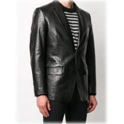 Jovanny Capri - Magnificent Jacket with Crocodile Motif - Leather Jacket - Luxury High Quality - Avvenice