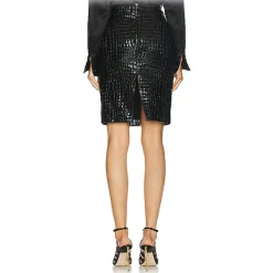Jovanny Capri - Magnificent Skirt with Crocodile Motif - Leather Skirt - Luxury High Quality - Avvenice
