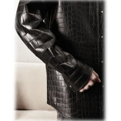 Jovanny Capri - Magnificent Shirt with Crocodile Motif - Leather Shirt - Luxury High Quality - Avvenice