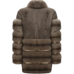 La Prima Luxury - Alisa - Swakara Perisano Fur - Dove - Python - 18 kt Gold - Fur Coat - Luxury Exclusive Collection - Avvenice