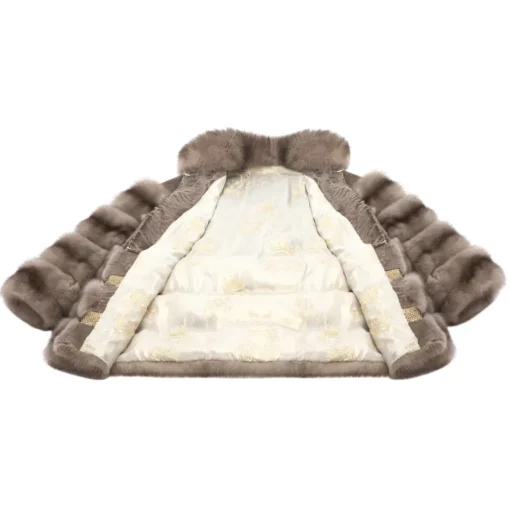 La Prima Luxury - Alisa - Swakara Perisano Fur - Dove - Python - 18 kt Gold - Fur Coat - Luxury Exclusive Collection - Avvenice