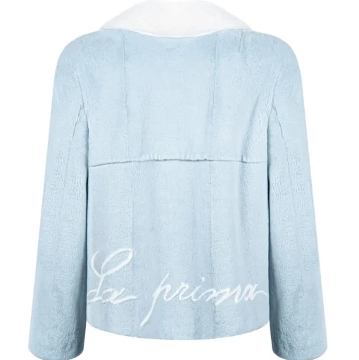 La Prima Luxury - La Prima - Light Blue - Vison Fur 8mm Shaved With White Mink - Fur Coat - Luxury Exclusive Collection - Avvenice