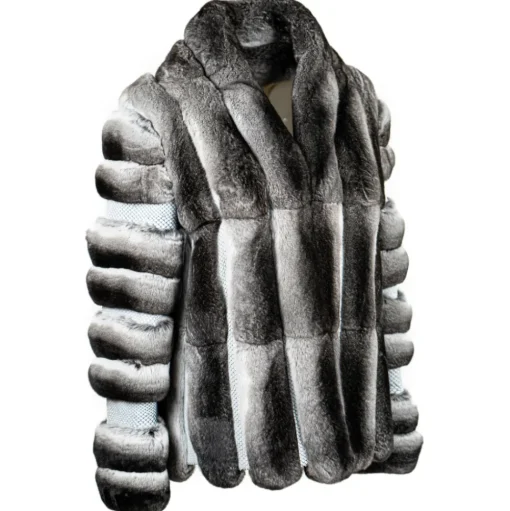 La Prima Luxury - Piuma - Black Velvet Chinchilla Fur - 18 kt Gold Hooks - Fur Coat - Luxury Exclusive Collection - Avvenice