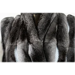 La Prima Luxury - Soffio Grigio - Grey Leather Gillet - 18 kt Gold Hooks - Fur Coat - Luxury Exclusive Collection - Avvenice