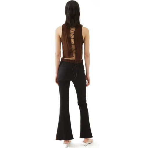 La Rando - Buenos Aires Pants - Goat Suede Leather - Brown - Artisan Pants - Luxury High Quality Leather - Avvenice