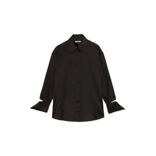 La Rando - Longchamps Shirt - Silk - Black - Artisan Shirts - Luxury High Quality Leather - Avvenice