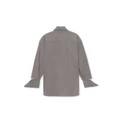 La Rando - Longchamps Shirt - Wool - Grey - Artisan Shirts - Luxury High Quality Leather - Avvenice