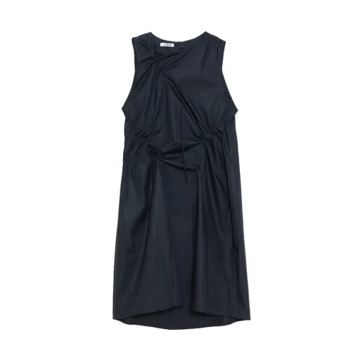 La Rando - Lugano Dress - Cotton - Black - Artisan Dress - Luxury High Quality Leather - Avvenice