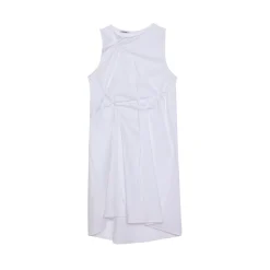 La Rando - Lugano Dress - Cotton - White - Artisan Dress - Luxury High Quality Leather - Avvenice
